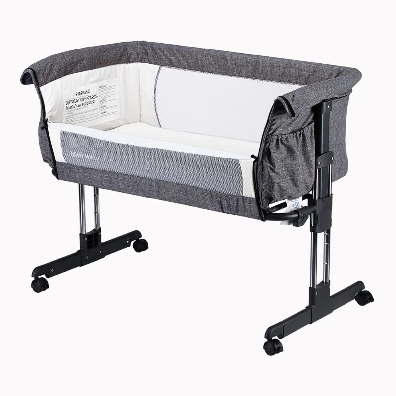Photo 1 of  Baby Bassinet Bedside Sleeper Bedside Crib Easy Folding Portable Crib All mesh 2022 New,Grey