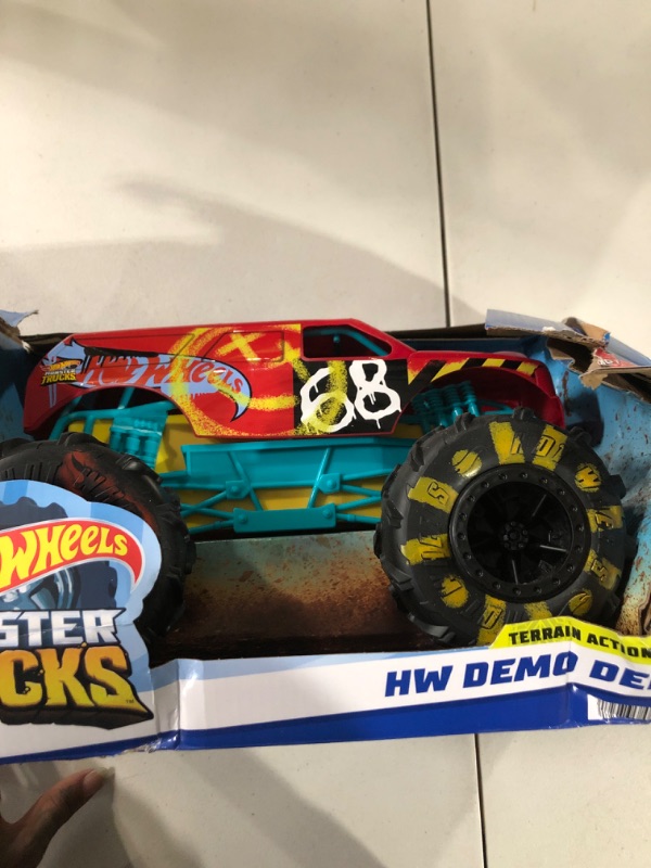 Photo 2 of ?Hot Wheels RC Monster Trucks 1:15 Scale HW Demo Derby, 1 Remote-Control Toy Truck with Terrain Action Tires, Toy for Kids 4 Years Old & Older HW DEMO DERBY RC