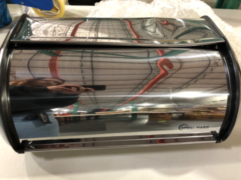Photo 2 of See notes. Simpli-Magic 79359 Bread box, Stainless Steel, X-Large