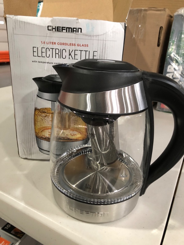 Photo 2 of Chefman Electric Kettle w/ Temperature Control, No. 1 Kettle Manufacturer in U.S., Removable Tea Infuser, 5 Presets, LED Indicator Lights, 360° Swivel Base, BPA Free, Stainless Steel, 1.8 Liters Temp. Control Electric Kettle