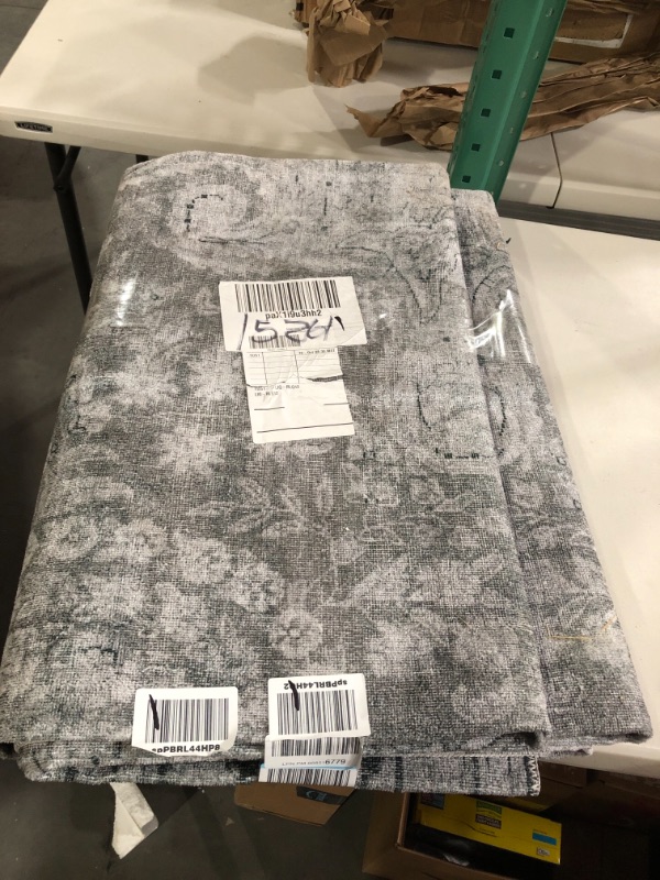 Photo 2 of DECOMALL Maila Washable Rug, Traditional Oriental Rug,Vintage Distressed Large Carpet for Living Room Bedroom, 9x12ft Grey-Green 9' x 12' 08 Grey-green