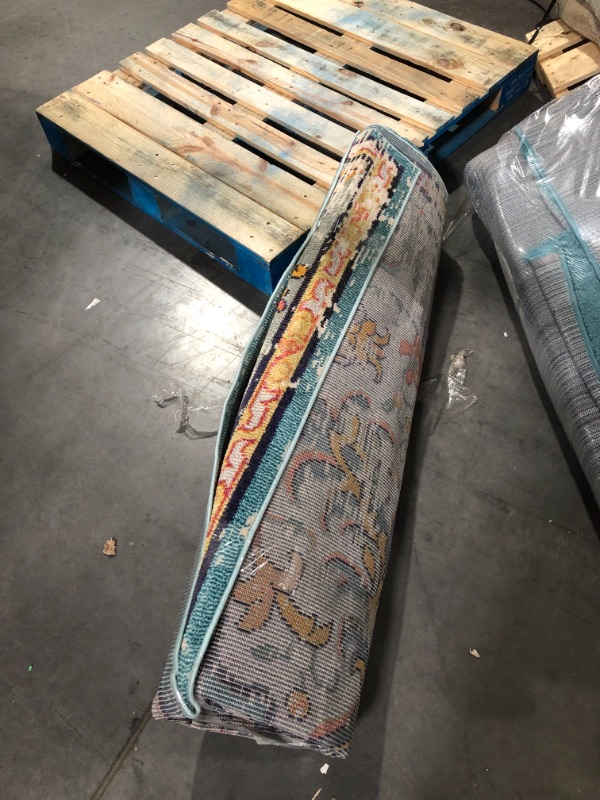 Photo 2 of Safavieh Madison Sudbury 9 x 12 Gray/Light Blue Indoor Distressed/Overdyed Vintage Area Rug