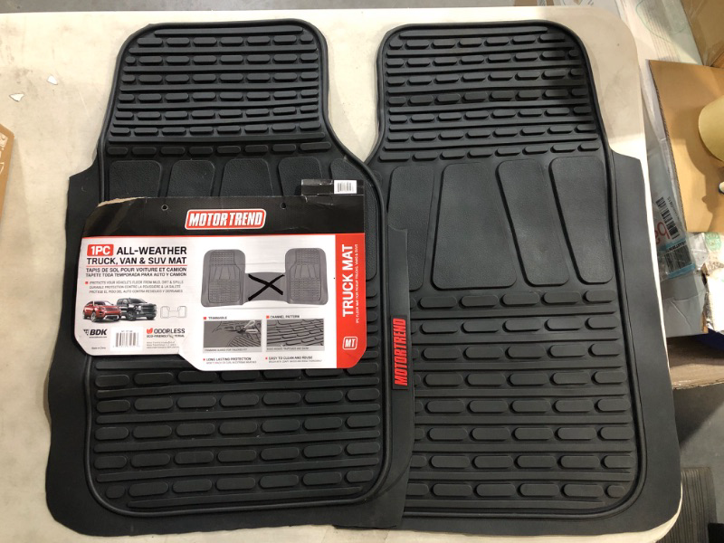 Photo 2 of Motor Trend WingRunner Complementary Rubber Rear Floor Mats Liners, All Weather Protection Universal Design for Trucks Cars Sedan SUV Black