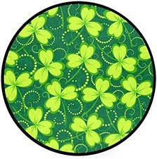 Photo 1 of [2x] Vdsrup Happy St. Patrick's Day Clover Shamrock Round Non Slip Floor Mat - 3 feet