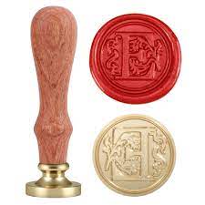 Photo 1 of [3pc] Wax Seal Stamp Set: Brass Head & Wooden Handle - Letters: "E", "I", "W"