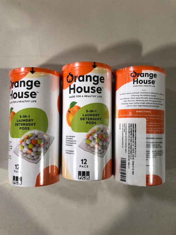 Photo 2 of [3x] Orange House Natural Orange Oil Laundry Detergent Pods - HE and Standard Machine - 12 Count 