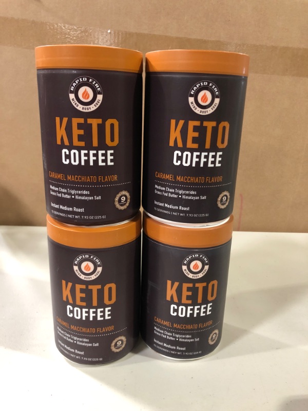 Photo 2 of [4x] Rapidfire Ketogenic Instant Keto Coffee Mix - 15 servings - Caramel Macchiato Flavor - 7.93 Ounce