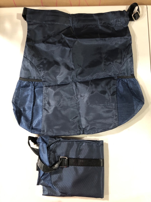 Photo 2 of [2x] HEQUSIGNS Drawstring Gym Bag with Water Bottle Mesh Pockets - Blue