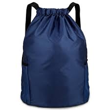 Photo 1 of [2x] HEQUSIGNS Drawstring Gym Bag with Water Bottle Mesh Pockets - Blue