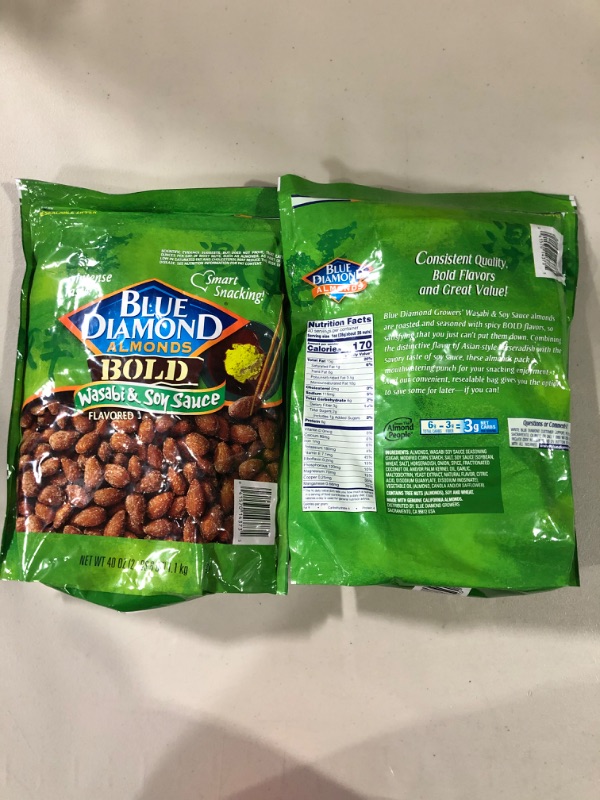 Photo 2 of [2x] Blue Diamond Wasabi & Soy Sauce Almonds - 40 oz