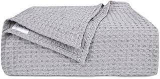 Photo 1 of TILLYOU Cotton Bamboo Waffle Throw Blanket - Pale Gray - 50x60