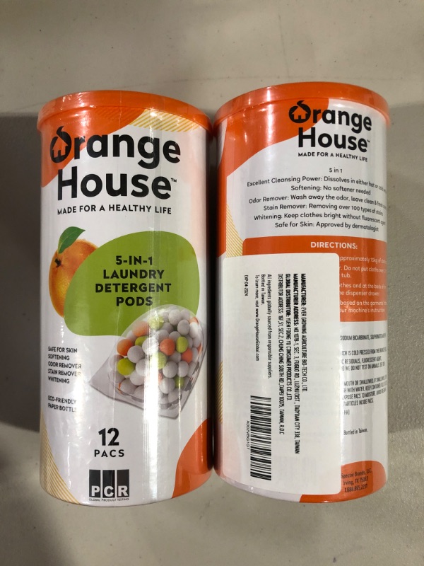 Photo 2 of [2x] Natural Orange Oil Laundry Detergent Pods - HE & Standard Machine - 12 ct