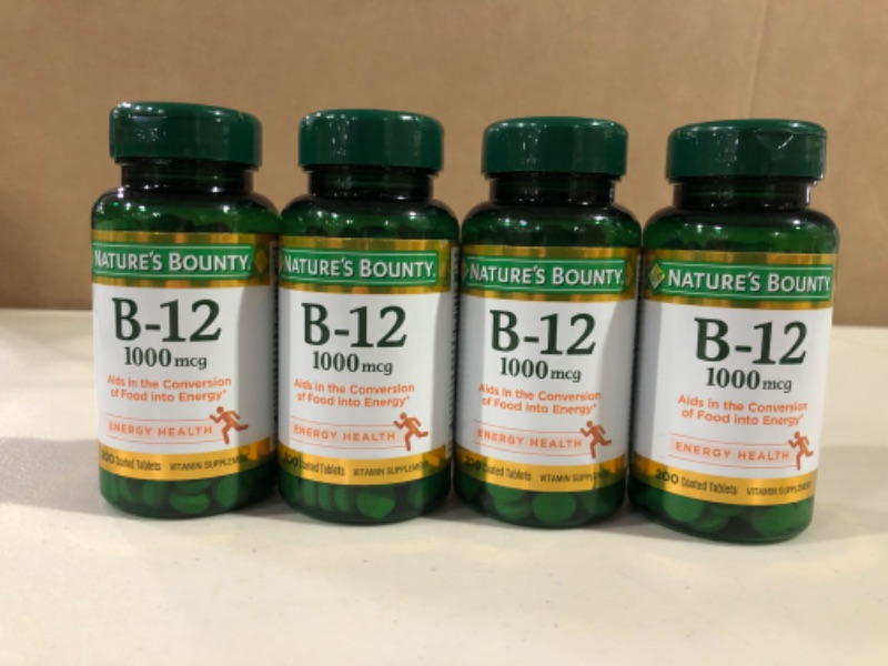 Photo 2 of [4x] Nature's Bounty Vitamin B12, Supports Energy Metabolism, Tablets, 1000mcg, 200 Ct Unflavored