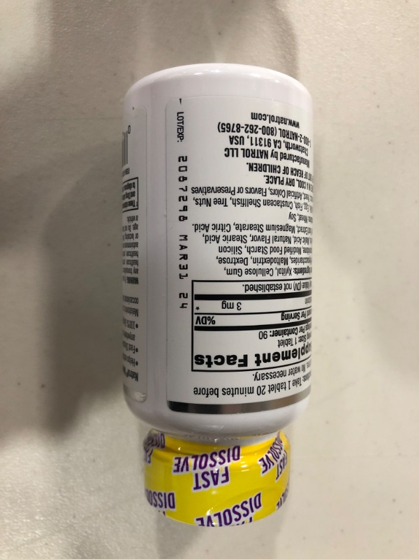 Photo 5 of [3pc] Vitamin Assortment: Nature's Bounty Fish Oil 1200mg/200pc - Nature's Bounty B-12 1000mcg/200pc - Natrol Melatonin 3mg/90pc