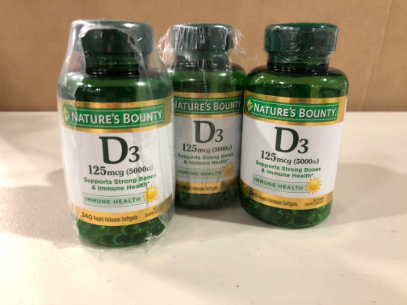 Photo 2 of [3x] Vitamin D3 Softgels 125 mcg/240pc