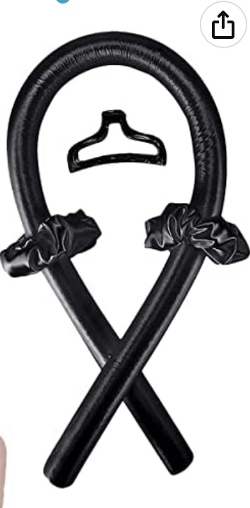 Photo 1 of MOLLAY Heatless Hair Curler No Heat Hair Curlers to Sleep in Heatless Curling Rod Headband Wrap Kit Overnight Curls Flexi Rods for Long Hair (Black)