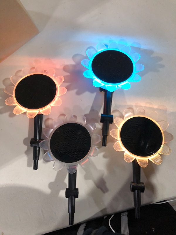 Photo 2 of Solar Garden Lights, Outdoor Pathway Lights with Waterproof, IP68 Waterproof Floating Lights for Garden, Swimming Pool, Lawn, Yard, Fountain, Party Decorations, 4.2 Inch/4 Pcs