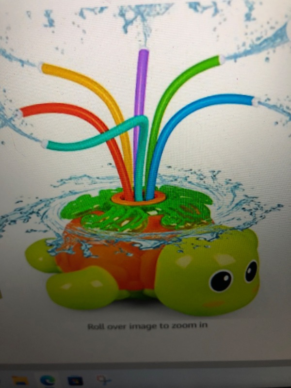 Photo 1 of Outdoor Sprinkler for Kids - Backyard Rotating Turtle Sprinkler with Swing Tube