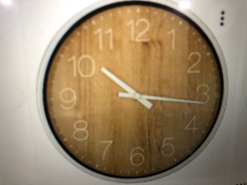 Photo 1 of ANDSTAR 10.5 Inch Wooden Design Silent Non-Ticking Quartz Wall Clock Big Numbers Easy to Read Wall Clocks 