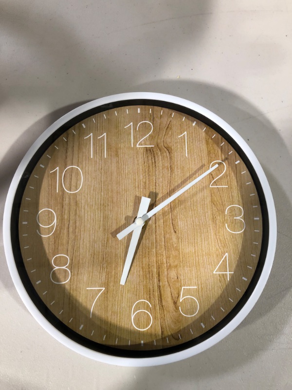 Photo 2 of ANDSTAR 10.5 Inch Wooden Design Silent Non-Ticking Quartz Wall Clock Big Numbers Easy to Read Wall Clocks 