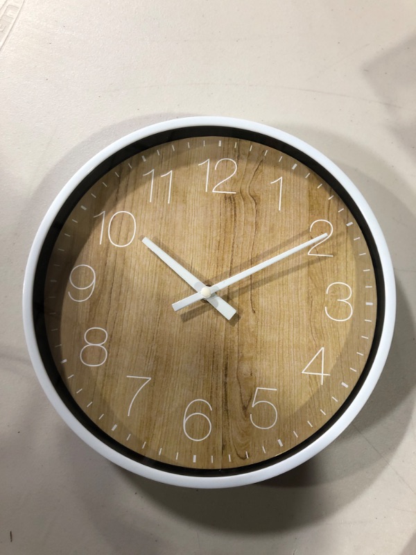 Photo 2 of ANDSTAR 10.5 Inch Wooden Design Silent Non-Ticking Quartz Wall Clock Big Numbers Easy to Read Wall Clocks 