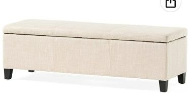 Photo 1 of Bench Storage Ottoman (Light Beige)