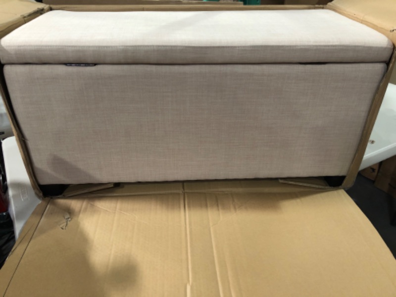 Photo 2 of Bench Storage Ottoman (Light Beige)