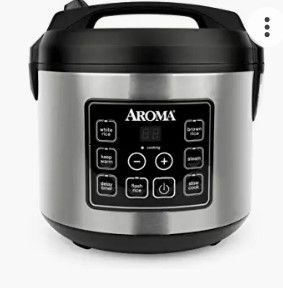 Photo 1 of Aroma Housewares 20 Cup Cooked (10 cup uncooked) Digital Rice Cooker, Slow Cooker, Food Steamer, SS Exterior (ARC-150SB),Black