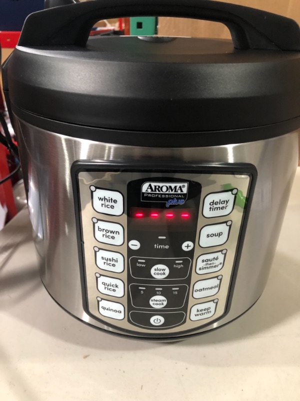 Photo 2 of Aroma Housewares 20 Cup Cooked (10 cup uncooked) Digital Rice Cooker, Slow Cooker, Food Steamer, SS Exterior (ARC-150SB),Black