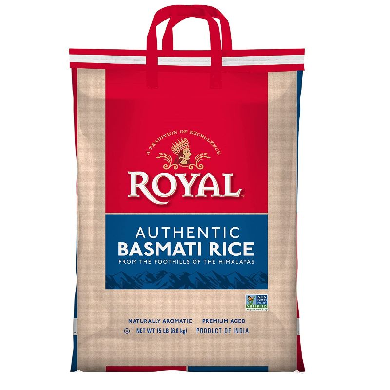 Photo 1 of Authentic Royal Royal Basmati Rice, 15-Pound Bag, White 15 Pound (Pack of 1)