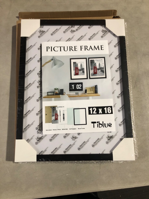 Photo 2 of 12x16 Picture Frames Made of Solid Wood Display Pictures 11x14 or 8.5x11 Diplomas with Mat or 12x16 Frame without Mat - Picture Frame for 11x14 Black With 2 Mats for Wall Mounting or Table Top Display 12x16" (1 Packs) Black