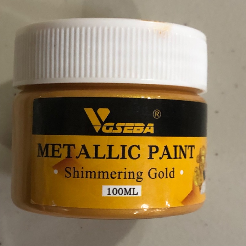 Photo 2 of Acrylic Paint Metallic Gold, Non Toxic, Non Fading, 100ml Gold Leaf Paint for Art, Painting, Handcrafts, Ideal for Canvas Wood Clay Fabric Ceramic Craft Supplies