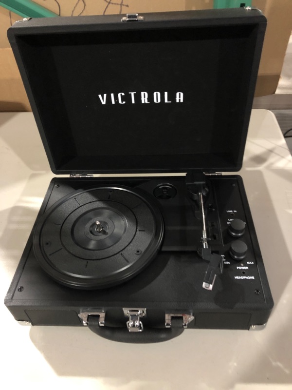 Photo 2 of Victrola Vintage 3-Speed Bluetooth Portable Suitcase Record Player with Built-in Speakers 