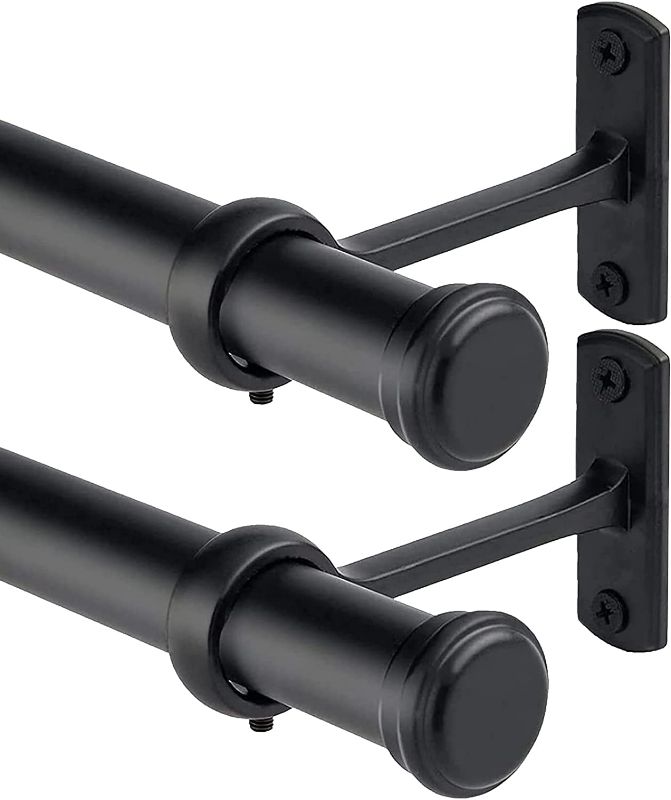 Photo 1 of Black Curtain Rods 2 Pack, 1 Inch Curtain Rods for Windows 66 to 120, Ceiling Mount & Wall Mount Curtain Rod, Outdoor Curtain Rod, Adjustable Curtain Rod, Drapery Rod with Brackets