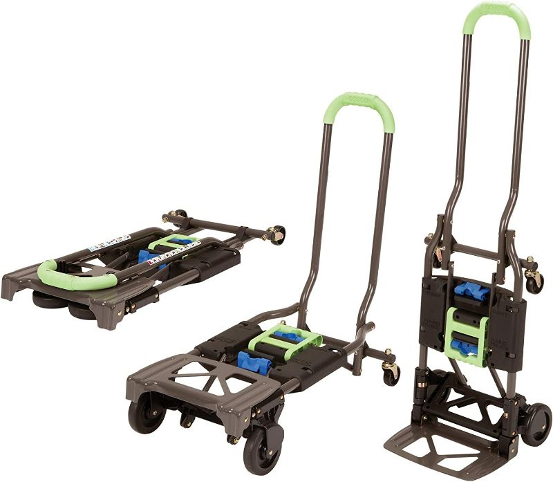 Photo 1 of Cosco 12222PBG1E Shifter 300-Pound Capacity Multi-Position Heavy Duty Folding Dolly, Green hand-trucks