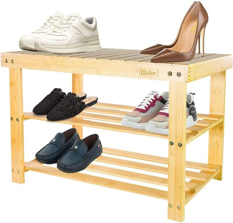 Photo 1 of 3 -Tier Bamboo Shoe Rack Bench,