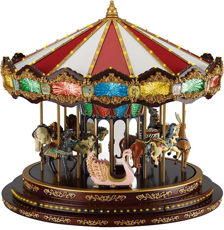 Photo 3 of Mr. Christmas Marquee Deluxe Carousel Musical Animated Indoor Christmas Decoration, 15 Inch, Multi-Color