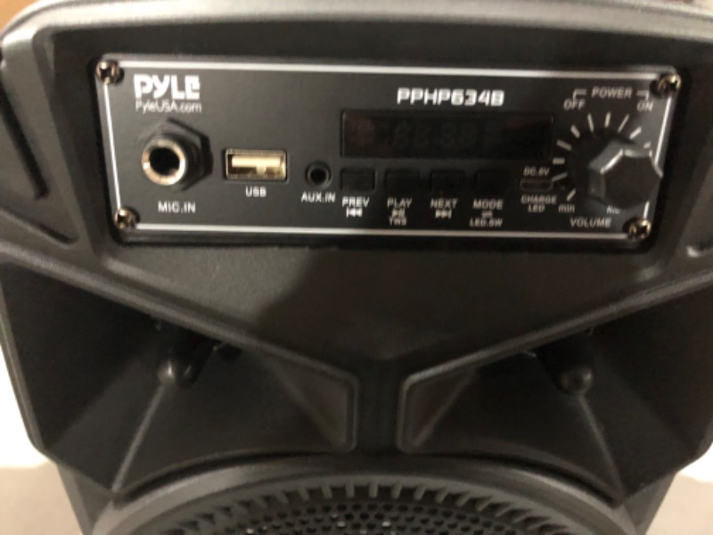 Photo 2 of Pyle Portable Bluetooth PA Speaker System - 240W Remote PPHP634B & -Pro Includes 15ft XLR Cable to 1/4'' Audio Connection, Connector, Black, 10.10in. x 5.00in. x 3.30in. (PDMIC58) Speaker System 240W + 15ft XLR Cable