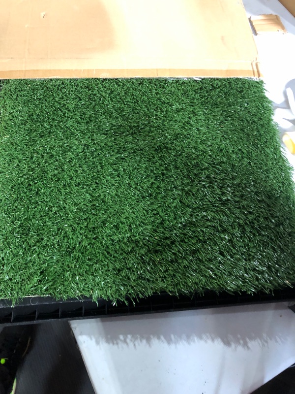 Photo 2 of Artificial Grass Puppy Pee Pad for Dogs and Small Pets - 20x25 Reusable 3-Layer Training Potty Pad with Tray - Dog Housebreaking Supplies by PETMAKER