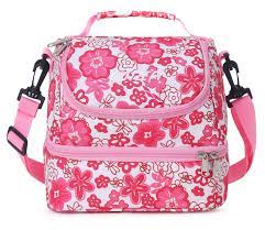 Photo 1 of [SET] MIER Pink Flower 2 Compartment Kids Small Lunch Box with Pink Raincoat School Set - Size 120-160cm