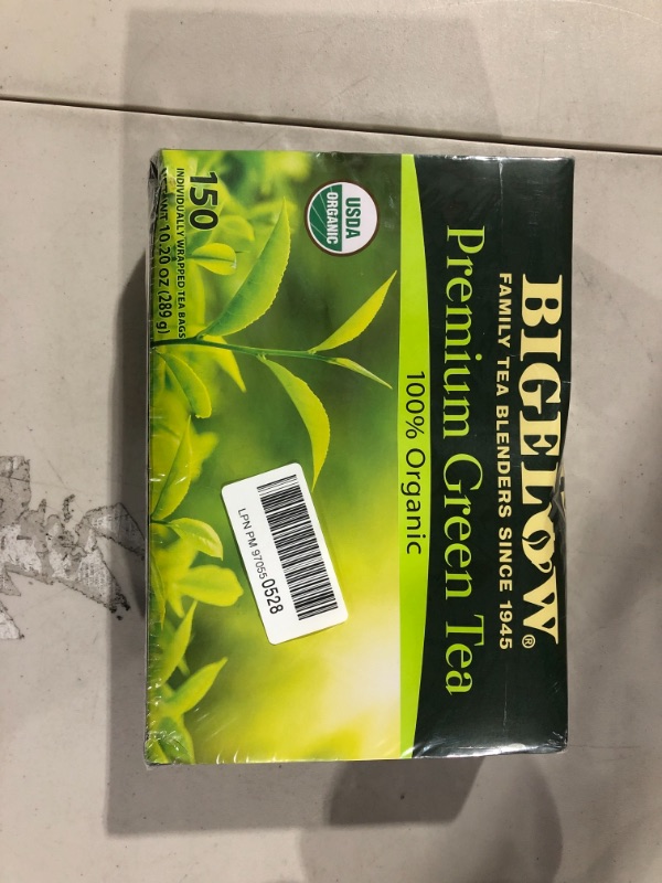 Photo 2 of Bigelow Premium 100-Percent Organic Green Tea 150-Count Box, Individually Wrapped Teas