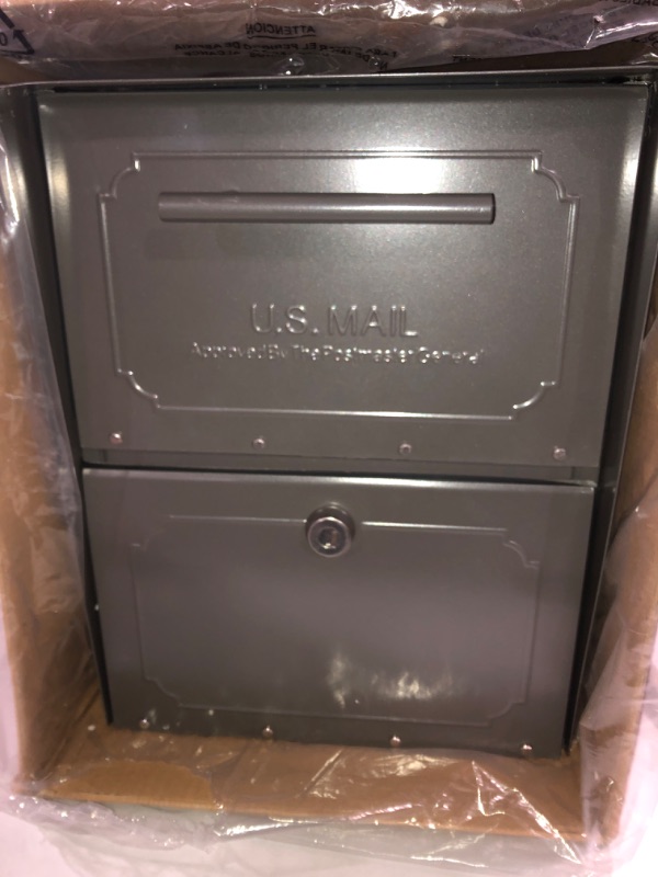 Photo 3 of Architectural Mailboxes 6200Z-10 Oasis Classic Locking Post Mount Mailbox, Graphite Bronze