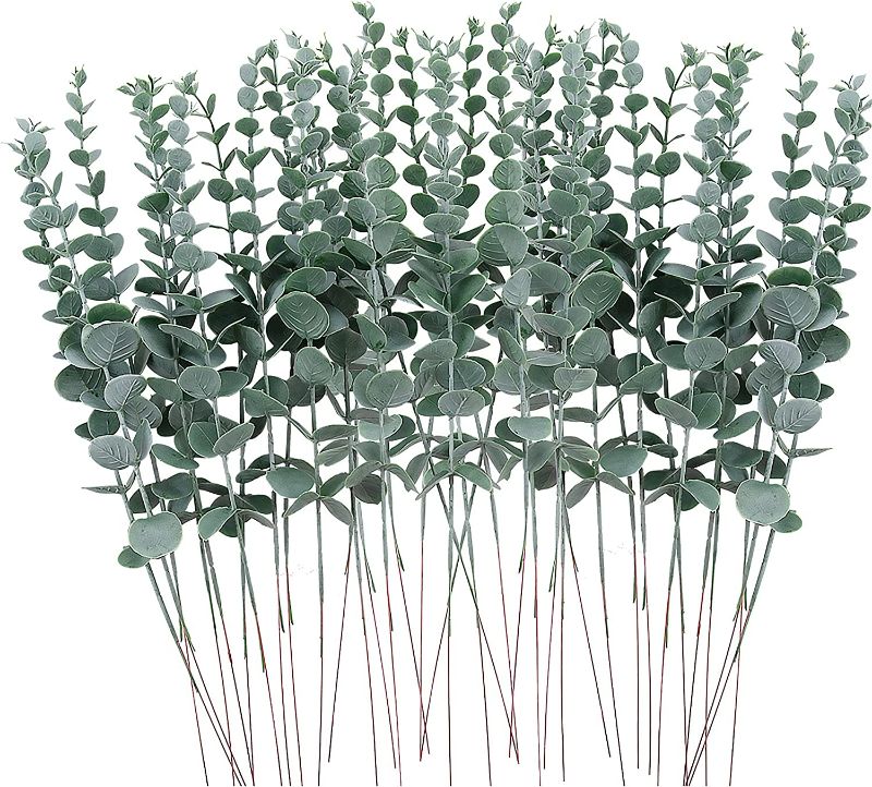 Photo 1 of 36 Pcs Eucalyptus Stems Artificial Green Stems