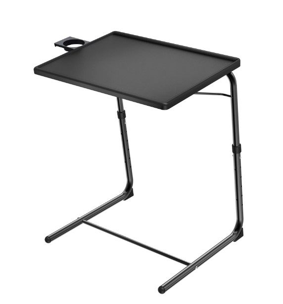 Photo 1 of Adjustable TV Tray Folding Table Trays with 6 Height & 3 Tilt Angle & Cup Holder
