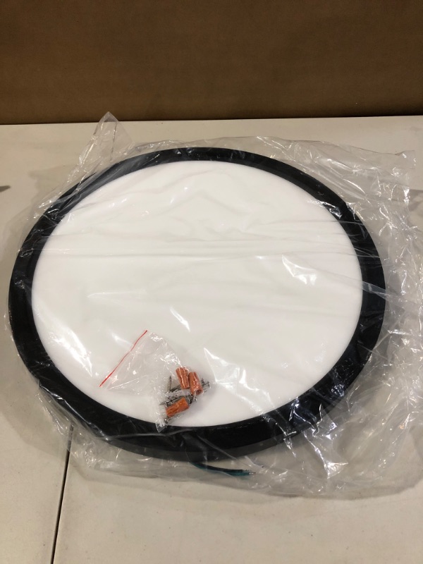 Photo 2 of 18 Inch LED Round Flat Panel Light, Black, 32W, 3200lm, 3000K/4000K/5000K CCT Selectable, 120°Beam Angle, Dimmable Edge-Lit Flush Mount Ceiling Light Fixture - ETL Listed 18 inch Black.1