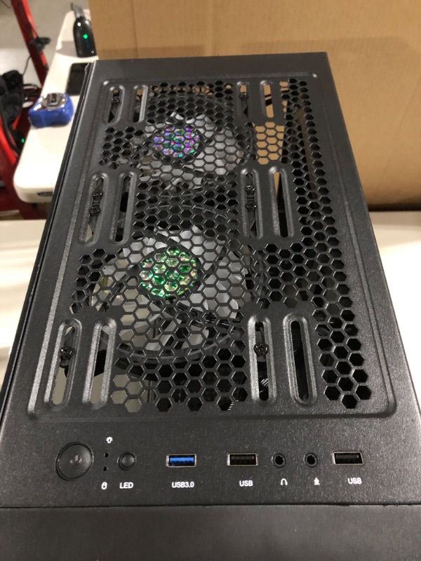 Photo 1 of MUSETEX ATX PC Case Pre-Installed 6Pcs 120mm ARGB Fans, Computer Gaming Case with Tempered Glass Side & Front Panels, Metal Honeycomb Mesh, USB3.0, S6-B S6-B Black