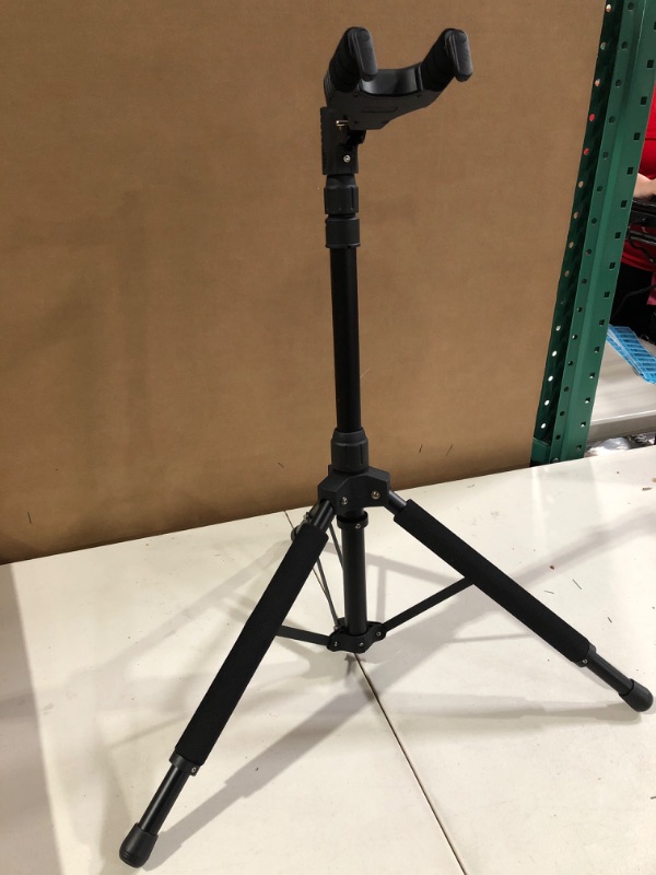 Photo 2 of CAHAYA Guitar Stand Universal with Neck Holder Folding Tripod Floor Iron Stand for Acoustic Electric Classical Bass Guitars CY0265