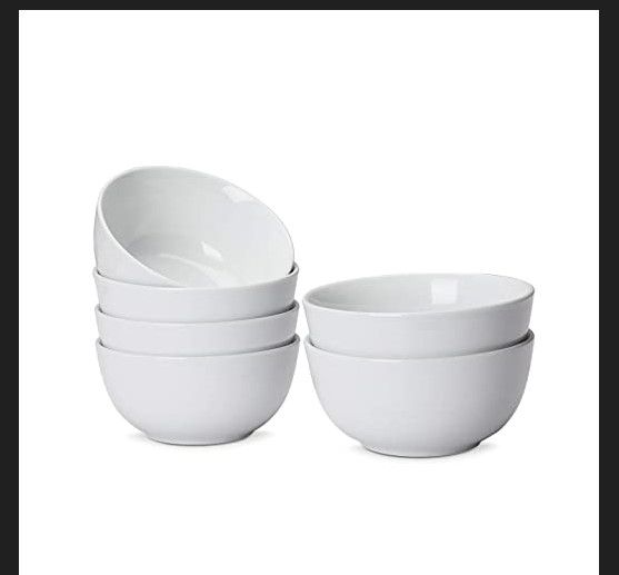 Photo 1 of AmazonCommercial 6-Piece Porcelain, 8 Oz. Coupe Bowl, White