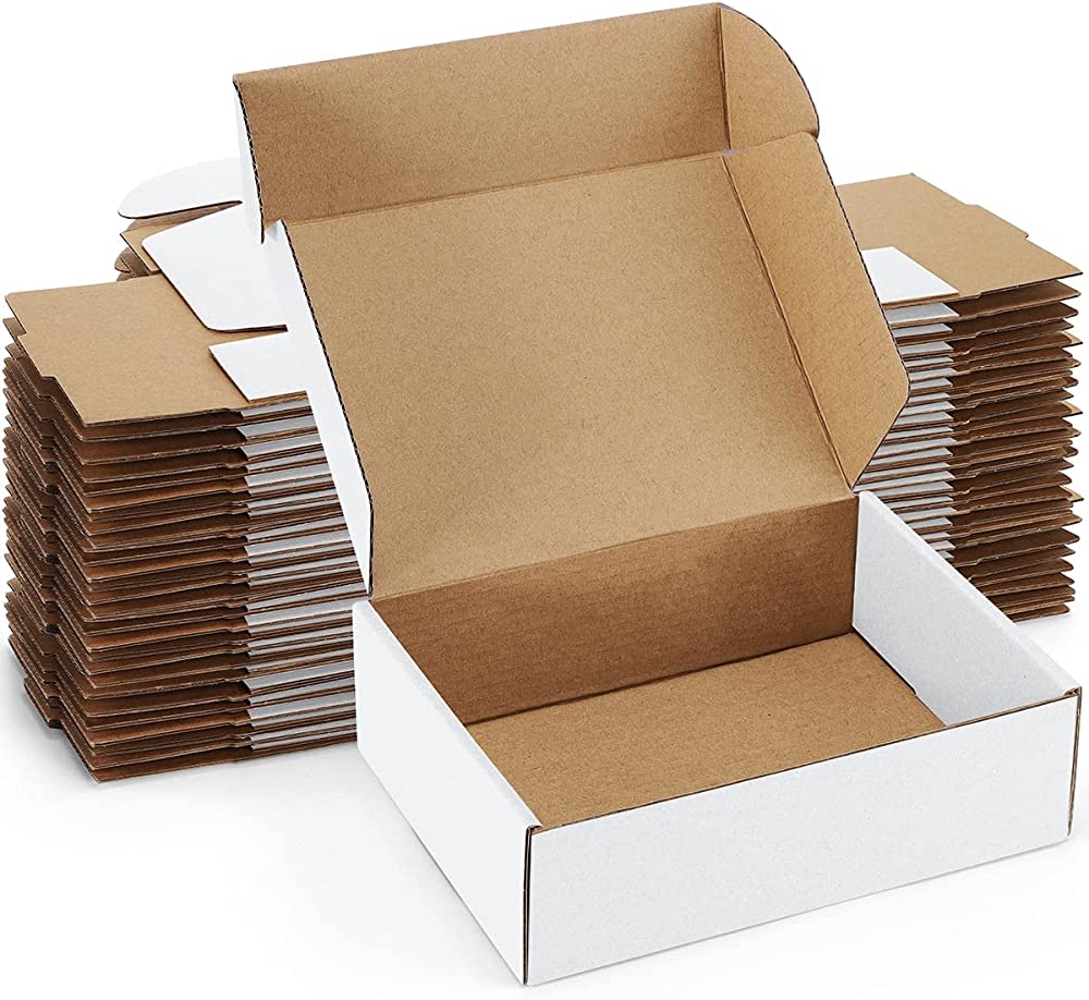 Photo 1 of Poever Shipping Boxes 7x5x2 inches White Small Mailing Boxes 25 Pack Cardboard Corrugated Box Mailers