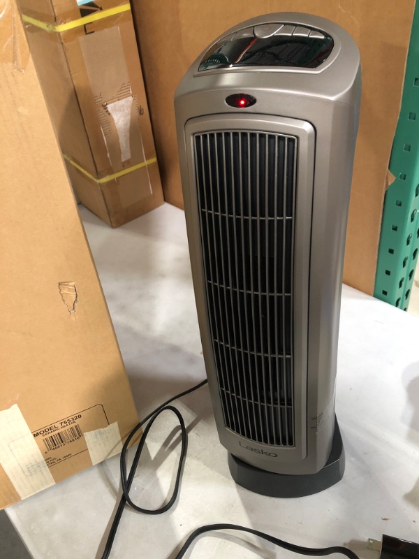 Photo 2 of Lasko 1500W Digital Ceramic Space Heater with Remote, 755320, Silver